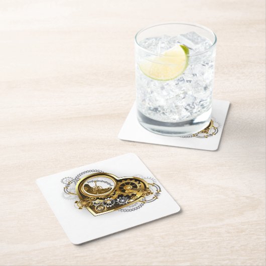 Steampunkherz mit Manometer Untersetzer (Vor Ort)