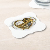 Steampunkherz mit Manometer Untersetzer (angewinkelt)