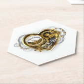 Steampunkherz mit Manometer Untersetzer (angewinkelt)