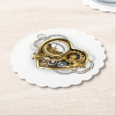 Steampunkherz mit Manometer Untersetzer (angewinkelt)