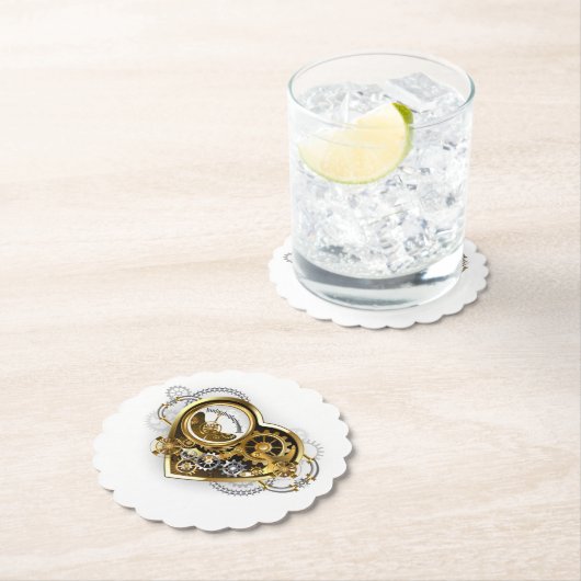 Steampunkherz mit Manometer Untersetzer (Vor Ort)