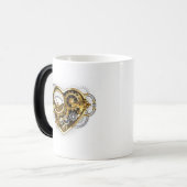 Steampunkherz mit Manometer Verwandlungstasse (Vorderseite Links)