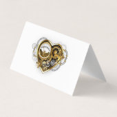 Steampunkherz mit Manometer Visitenkarten (Rückseite)