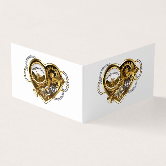 Steampunkherz mit Manometer Visitenkarten (Vorderseite)