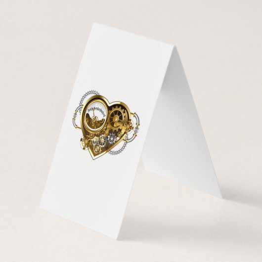 Steampunkherz mit Manometer Visitenkarten (Rückseite)