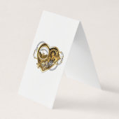 Steampunkherz mit Manometer Visitenkarten (Vorderseite)