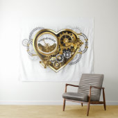 Steampunkherz mit Manometer Wandteppich (Beispiel (Horizontal))
