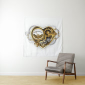 Steampunkherz mit Manometer Wandteppich (Beispiel)