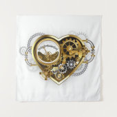 Steampunkherz mit Manometer Wandteppich (Vorderseite)