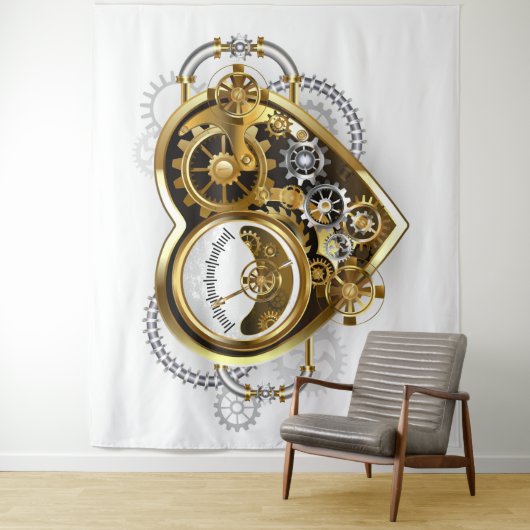 Steampunkherz mit Manometer Wandteppich (Beispiel)
