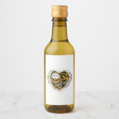 Steampunkherz mit Manometer Weinetikett (Vorderseite)