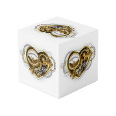 Steampunkherz mit Manometer Würfel (Rückseite Schrägansicht)