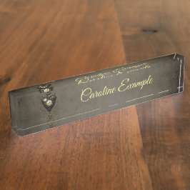 Steampunkherz Namensplakette