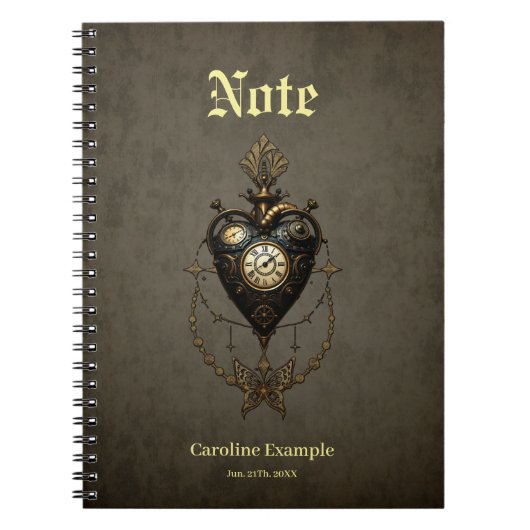 Steampunkherz Notizblock (Vorderseite)