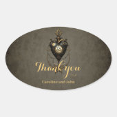 Steampunkherz Ovaler Aufkleber (Vorderseite)