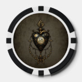 Steampunkherz Pokerchips (Vorderseite)
