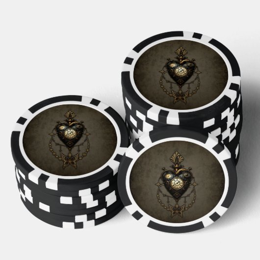 Steampunkherz Pokerchips (Stapel)