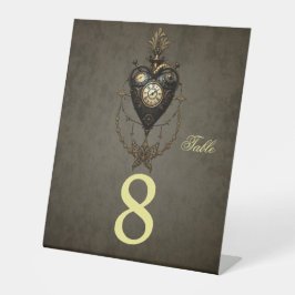 Steampunkherz Sockelschild