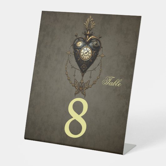 Steampunkherz Sockelschild (Vorderseite)