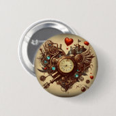 Steampunkherz/Valentinstag Button (Vorne & Hinten)