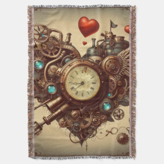 Steampunkherz/Valentinstag Decke (Vorderseite Vertikal)