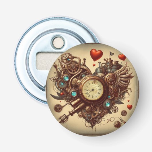 Steampunkherz/Valentinstag Flaschenöffner (Vorderseite)