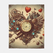 Steampunkherz/Valentinstag Fleecedecke (Vorderseite)