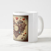 Steampunkherz/Valentinstag Jumbo-Tasse (Vorderseite Rechts)