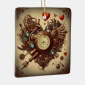 Steampunkherz/Valentinstag Keramikornament (Rechts)