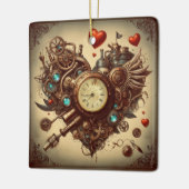 Steampunkherz/Valentinstag Keramikornament (Links)