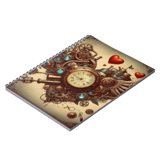Steampunkherz/Valentinstag Notizblock (Linke Seite)