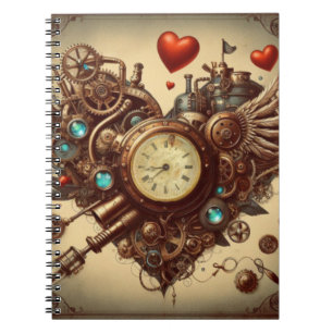 Steampunkherz/Valentinstag Notizblock
