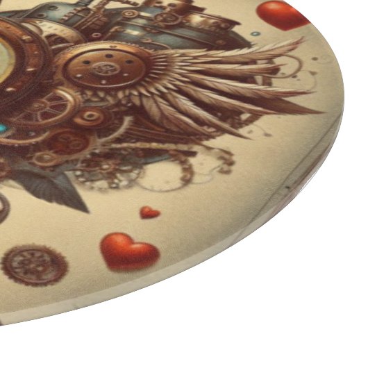 Steampunkherz/Valentinstag Schneidebrett (Ecke)
