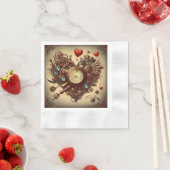 Steampunkherz/Valentinstag Serviette (Beispiel)