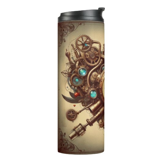 Steampunkherz/Valentinstag Thermosbecher (Nach links gedreht)