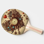 Steampunkherz/Valentinstag Tischtennis Schläger (Seitenansicht)