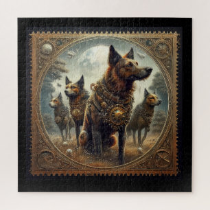 Steampunkhunde auf der Jagd Puzzle