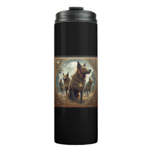 Steampunkhunde auf der Jagd Thermosbecher