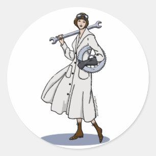 Steampunkingenieur Runder Aufkleber