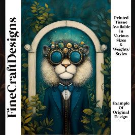 Steampunkion im Aquamarinen Anzug im Garten M4 Dec Seidenpapier