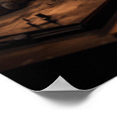 Steampunkkatze in Uniform Retro Poster (Ecke)