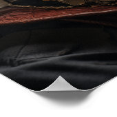 Steampunkkatze in Uniform Retro Poster (Ecke)