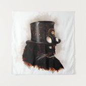 Steampunkkatze Wandteppich (Vorderseite)