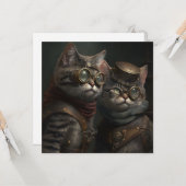 Steampunkkatzen Karte (Vorderseite/Rückseite Beispiel)