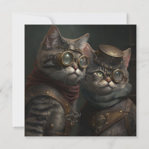 Steampunkkatzen Karte