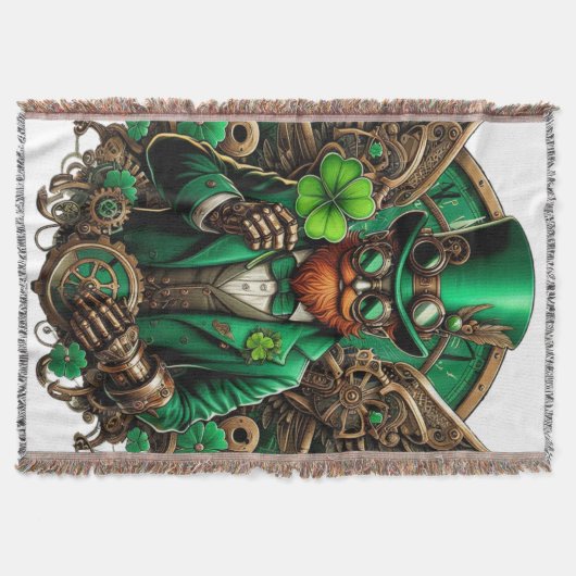 Steampunkklee am St. Patrick's Day Decke (Vorderseite)