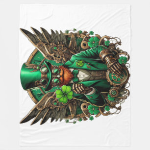 Steampunkklee am St. Patrick's Day Fleecedecke