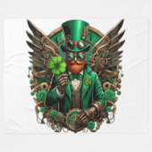 Steampunkklee am St. Patrick's Day Fleecedecke (Vorderseite (Horizontal))