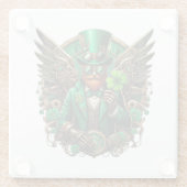 Steampunkklee am St. Patrick's Day Glasuntersetzer (Rückseite)