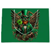 Steampunkklee am St. Patrick's Day Große Geschenktüte (Vorderseite)